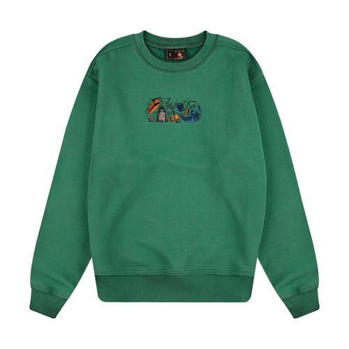 "super kid" crewneck green