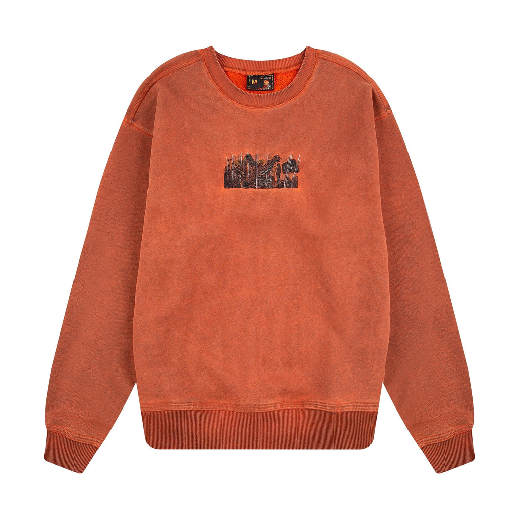 "super kid" crewneck orange