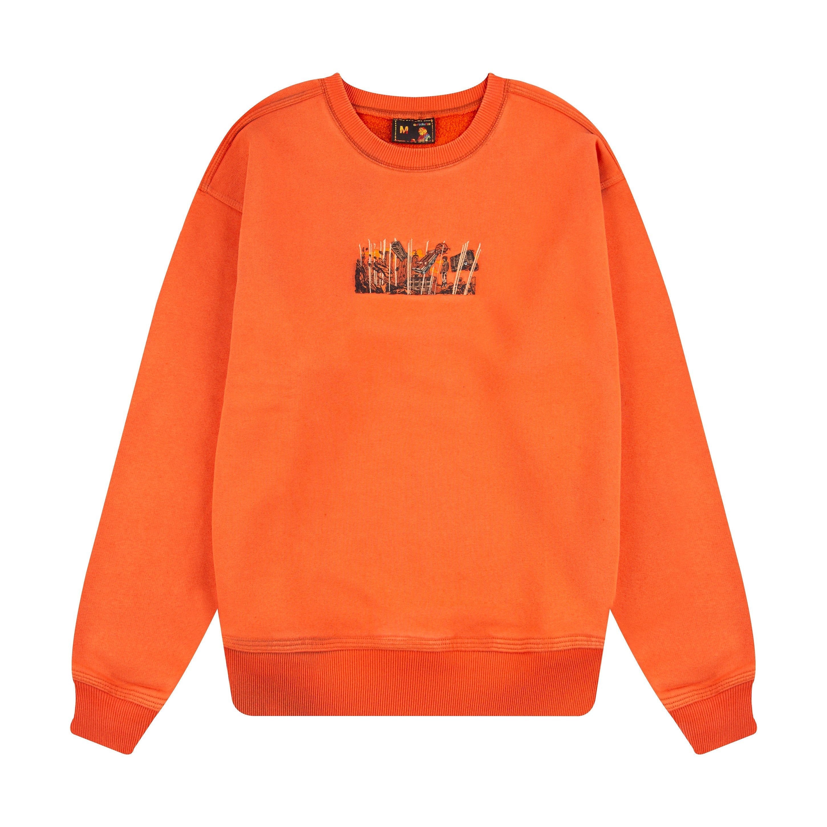 "super kid" crewneck orange
