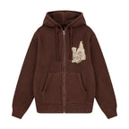 "yasmin v3" Zip Up knit brown
