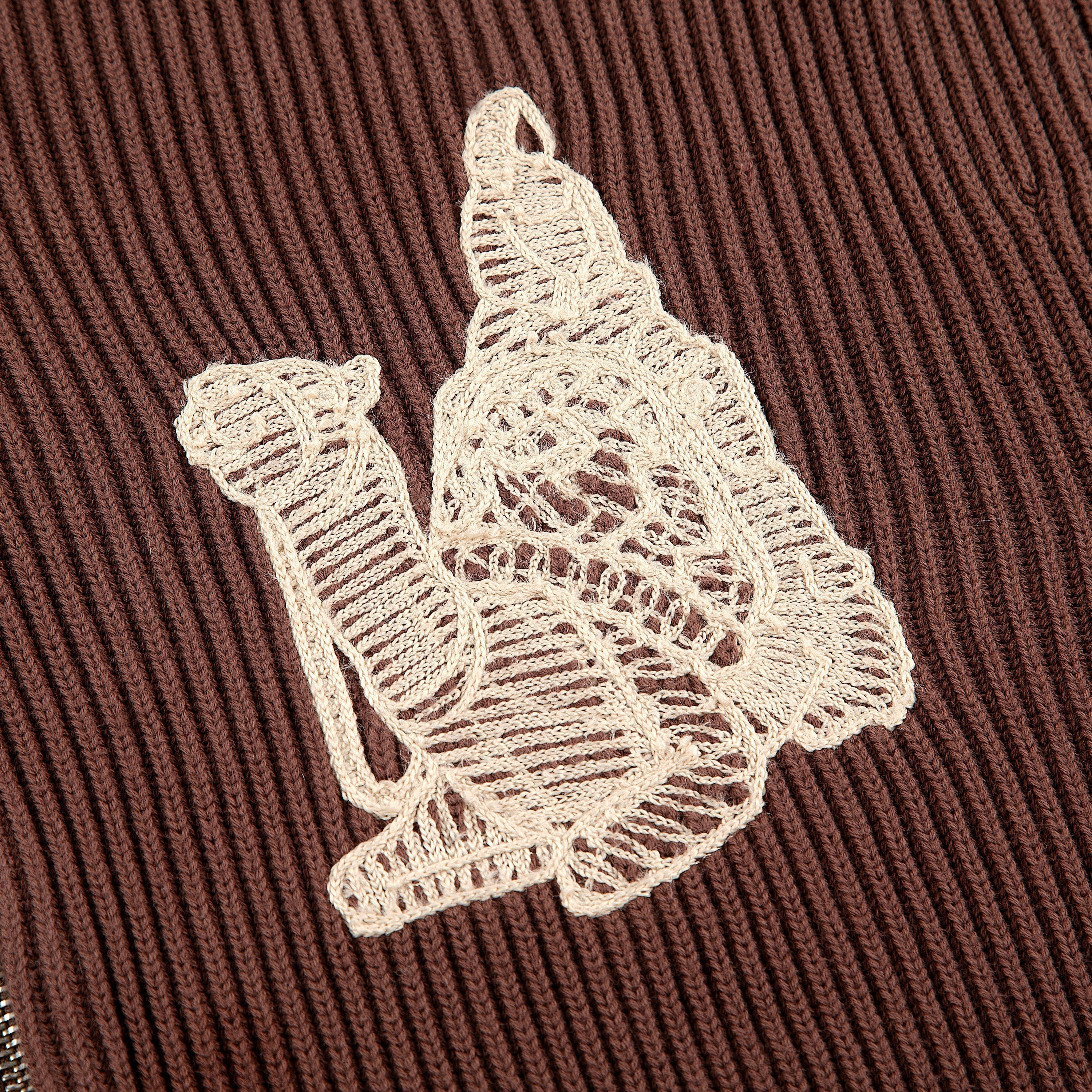 "yasmin v3" Zip Up knit brown