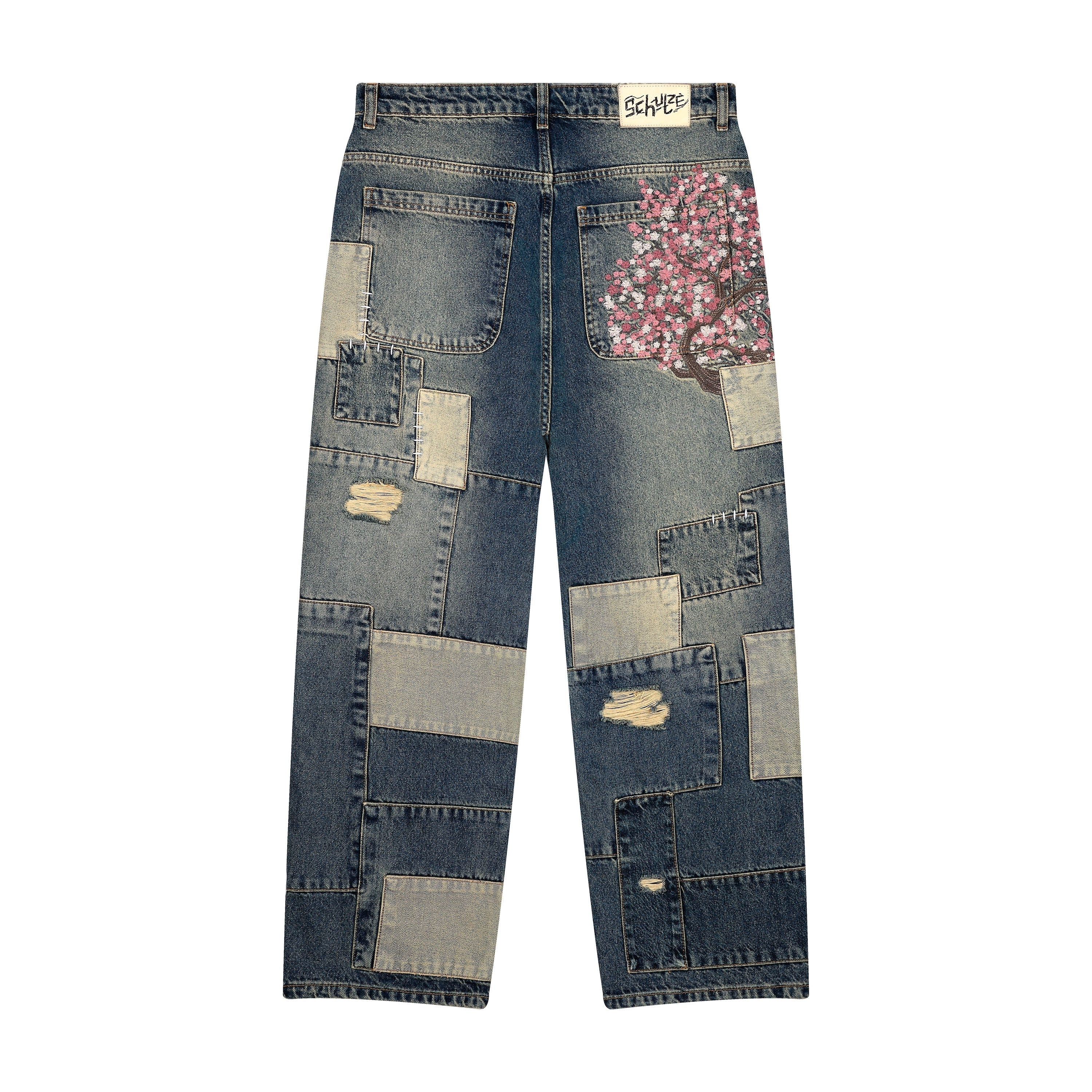 "sashiko v2" patchwork denim blue