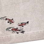 "lotus" T shirt oil washed light grey