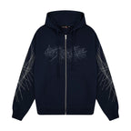 "sashiko" Zip Up navy