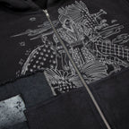 "sashiko" Zip Up black
