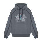 "sashiko" Hoodie grey