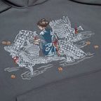 "sashiko" Hoodie grey