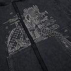 "sashiko" Hoodie anthracite