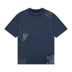 "sashiko" T Shirt navy