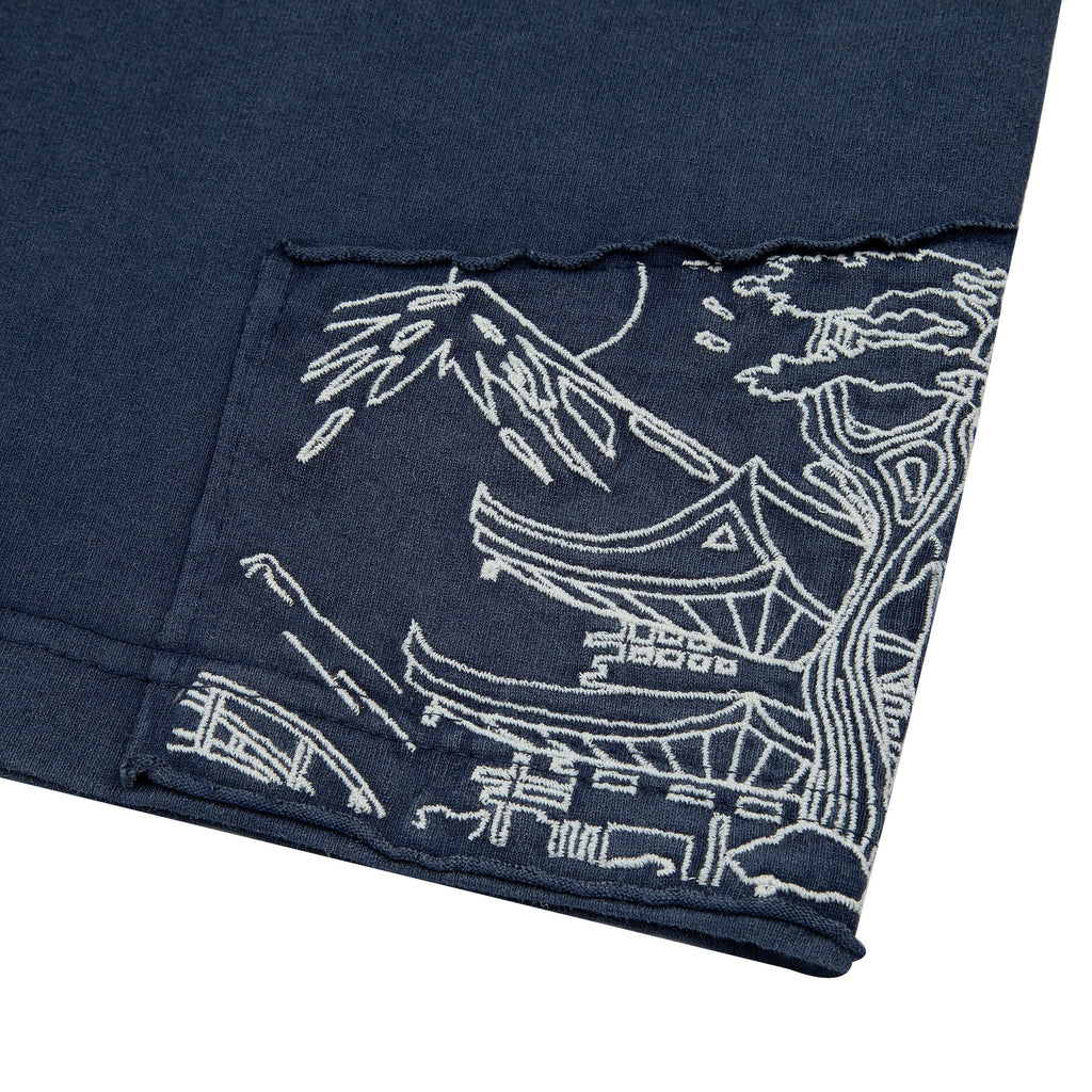 "sashiko" T Shirt navy