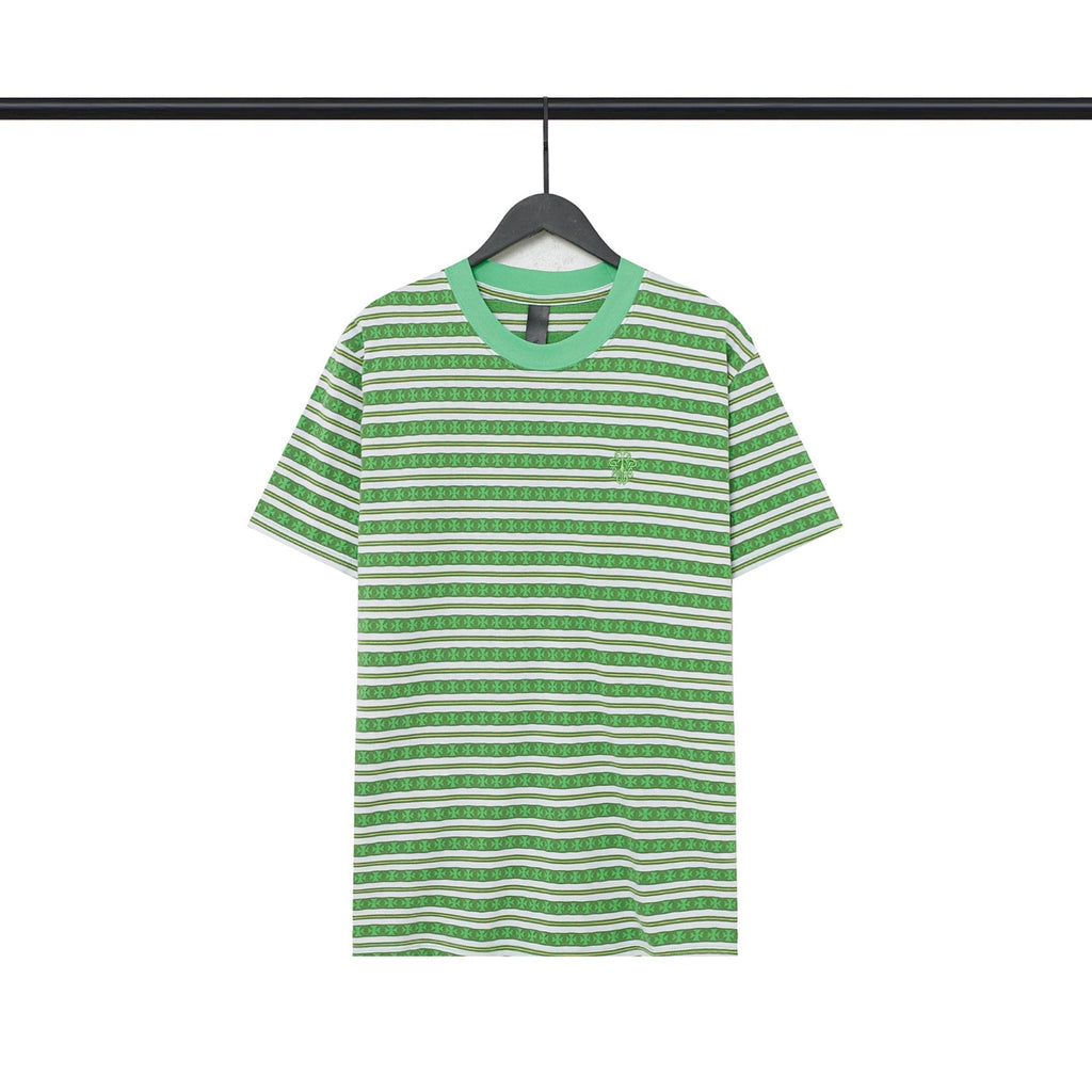 CHH Chrome Heart T Shirts Poison Home Stripe Jacquard Embroidery Short Sleeve Couple T-Shirt