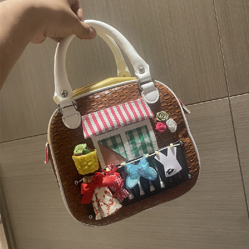 Chrome Heart Leather Bag Handbag Crossbody Bag