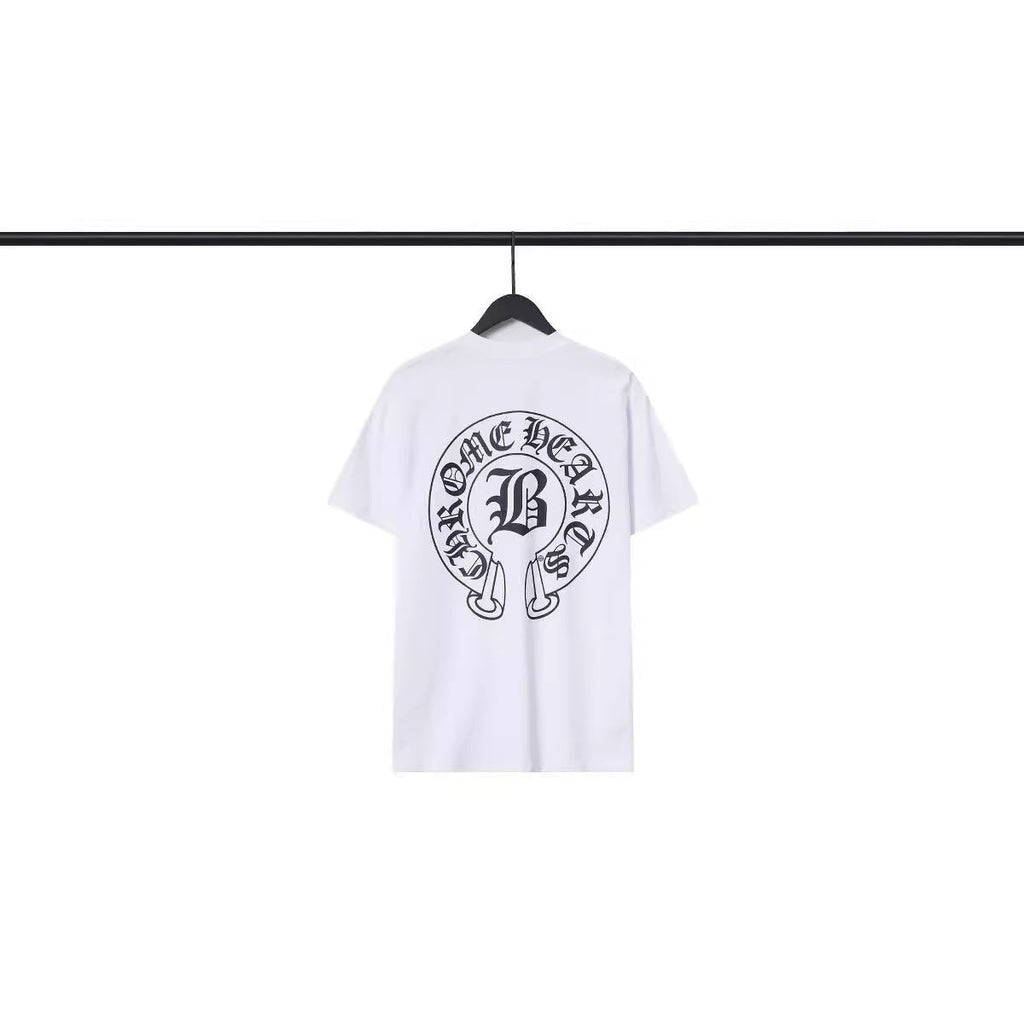 CHH Chrome Heart T Shirts Sanskrit Cross Print Loose Short Sleeve T-Shirt