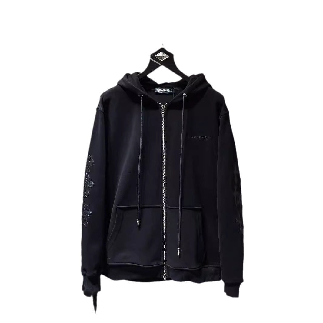 Chrome Heart Hoodie Crow CH Autumn and Winter Cross Embroidered Sweater Casual Loose