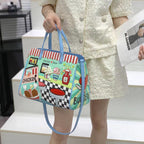 Chrome Heart Leather Bag Heavy Industry Handmade Embroidered Bag Shoulder Crossbody Bag