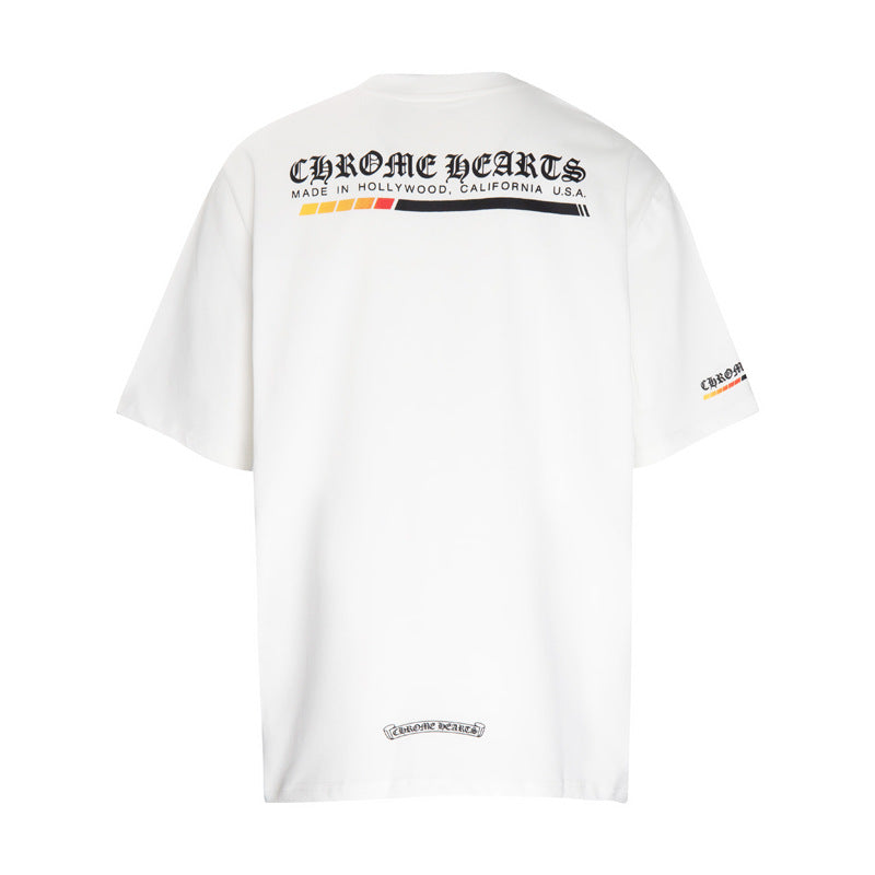 CHH Chrome Heart T Shirts Croix letter print Sanskrit loose casual short sleeves