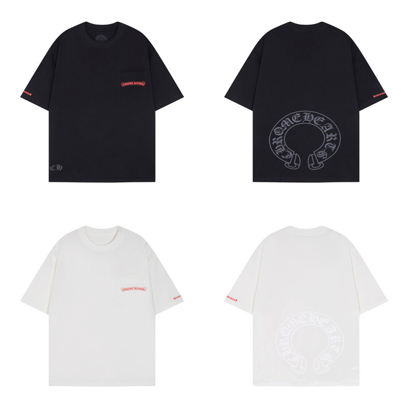 CHH Chrome Heart T Shirts Chrome Hearts Sanskrit Horseshoe Pattern Short Sleeve T-Shirt
