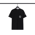 CHH Chrome Heart T Shirts Chrome Hearts Cross Sanskrit Print Short Sleeve Crew Neck T-Shirt