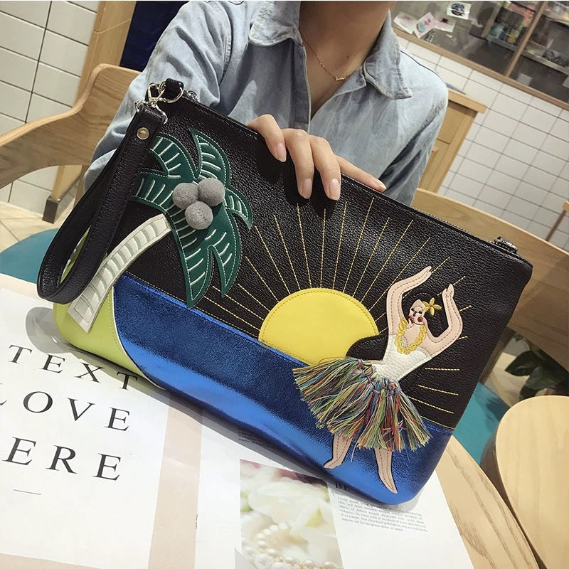 Chrome Heart Leather Bag Shoulder Crossbody Chain Bag