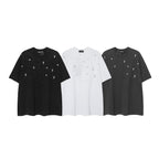 CHH Chrome Heart T Shirts CH Gypsy Hot Diamond Cross Crew Neck Short Sleeve T-Shirt