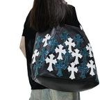 Chrome Heart Leather Bag White Cross Leather