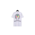 CHH Chrome Heart T Shirts Crowe Scroll Heart Color Cross Print Crew Neck Short Sleeve