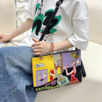 Chrome Heart Leather Bag Embroidered Shoulder Crossbody Bag