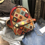 Chrome Heart Leather Bag Handmade Contrast Cowhide Bag Backpack