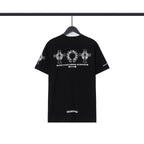 CHH Chrome Heart T Shirts Chrome Hearts Cross Sanskrit Print Short Sleeve Crew Neck T-Shirt