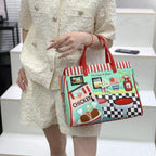 Chrome Heart Leather Bag Heavy Industry Handmade Embroidered Bag Shoulder Crossbody Bag