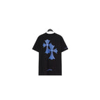 CHH Chrome Heart T Shirts Blue Cross Loose Crew Neck Short Sleeve