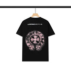 CHH Chrome Heart T Shirts Chrome Hearts Pink Sanskrit Print Short Sleeve T-Shirt