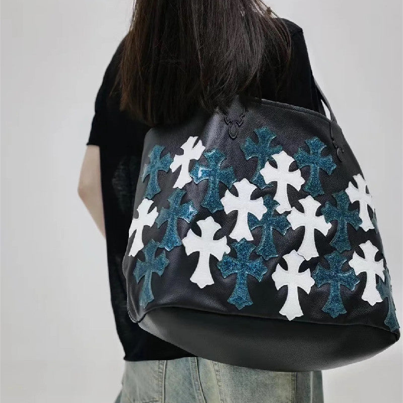 Chrome Heart Leather Bag White Cross Leather
