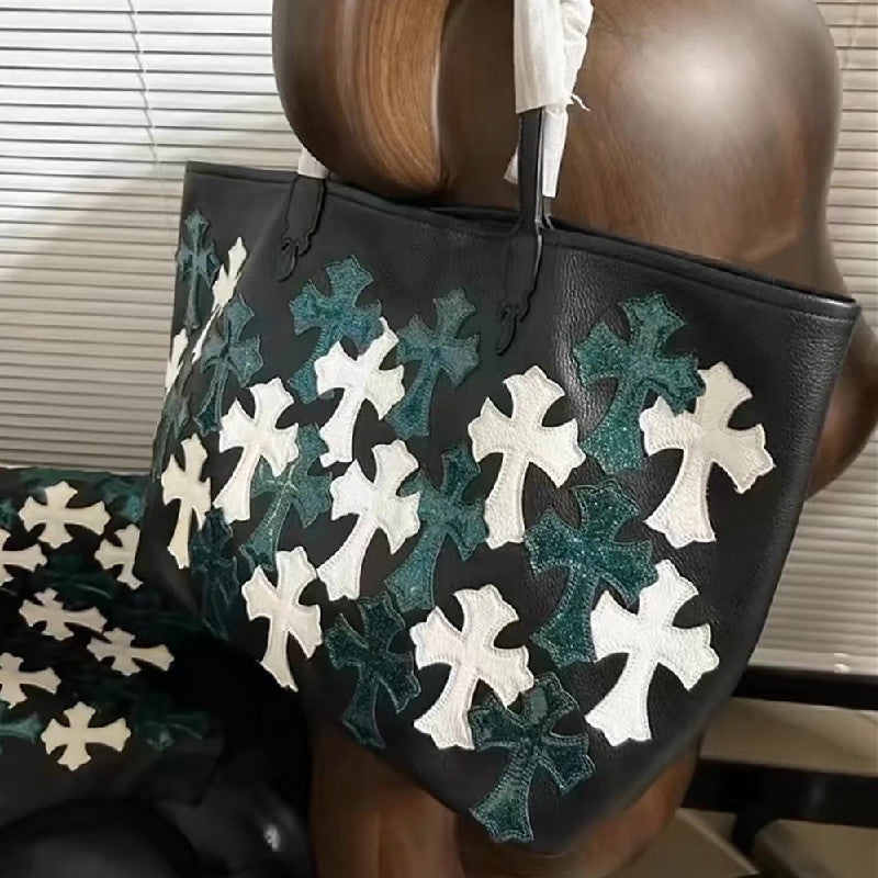 Chrome Heart Leather Bag White Cross Leather