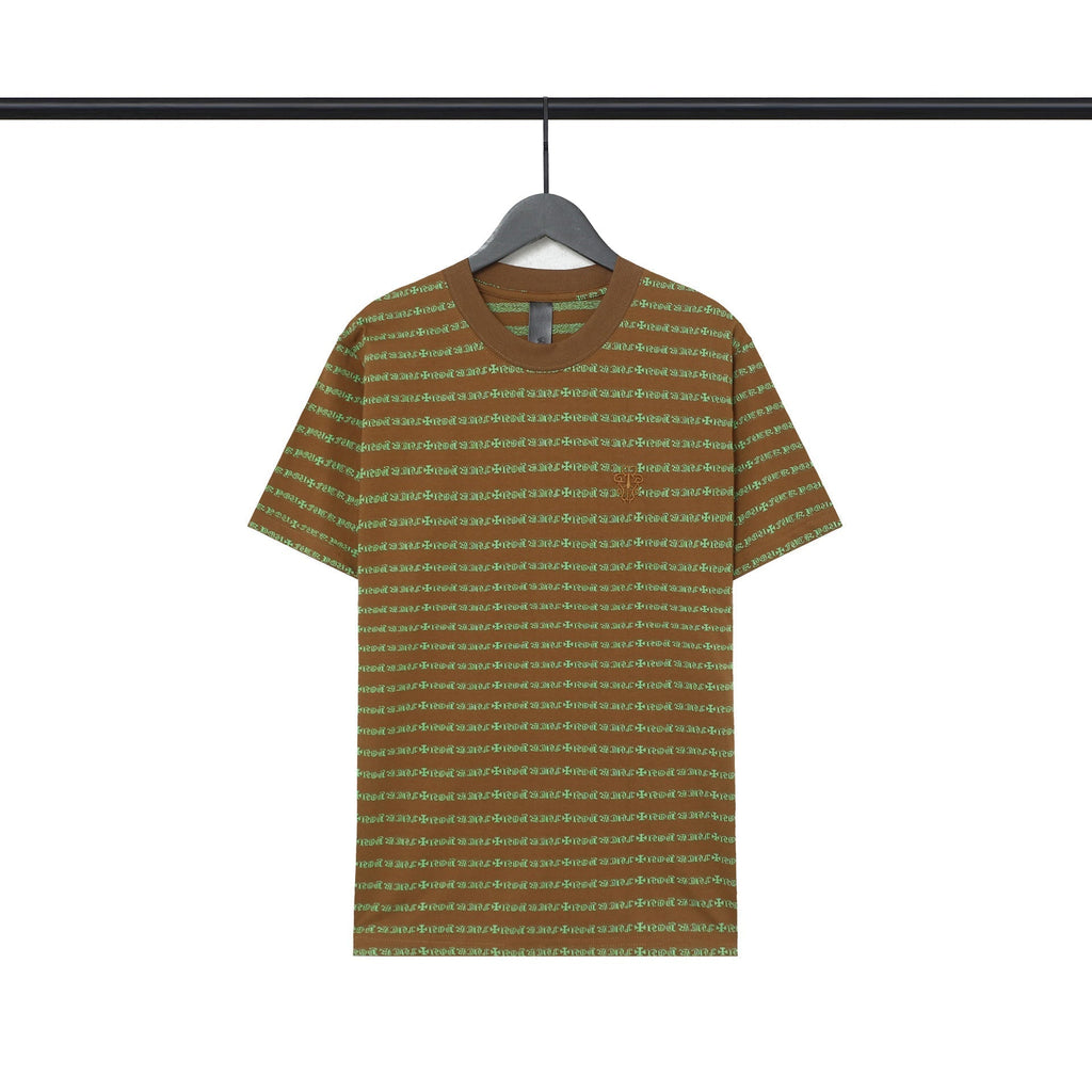 CHH Chrome Heart T Shirts Poison Home Stripe Jacquard Embroidery Short Sleeve Couple T-Shirt