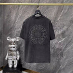 Chrome Heart T Shirts Croix Cross Color Leather Printed Short Sleeve T-Shirt