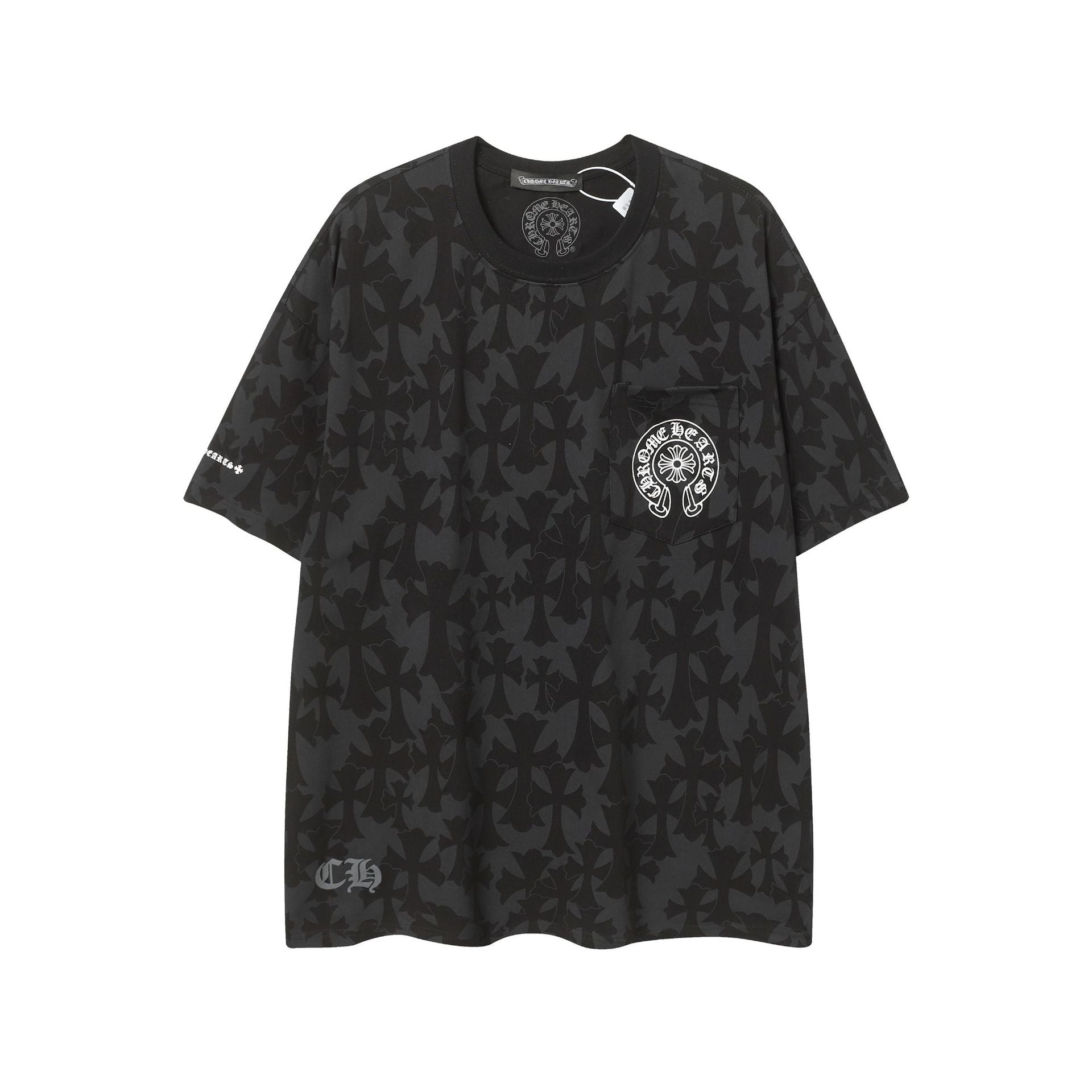 CHH Chrome Heart T Shirts Sanskrit logo embroidery fashion versatile loose T-shirt