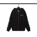 Chrome Heart HoodieCH Premium Lightning Blue Zipper Hooded Sweater Jacket Cardigan