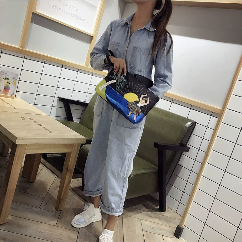 Chrome Heart Leather Bag Shoulder Crossbody Chain Bag