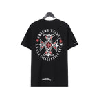 CHH Chrome Heart T Shirts Croix Cross Leather Printed Short Sleeve T-Shirt