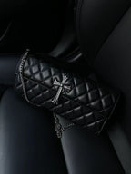 Chrome Heart Leather Bag Vintage Diamond-encrusted Shoulder Crossbody Bag