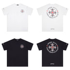 CHH Chrome Heart T Shirts Red Cross Sanskrit Letter Short Sleeve T-Shirt