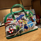 Chrome Heart Leather Bag Splicing Embroidered Women's Bag