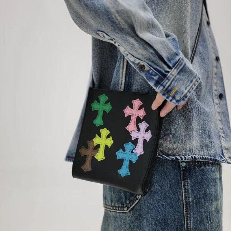 Chrome Heart Leather Bag Colored Leather Cross