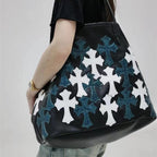 Chrome Heart Leather Bag White Cross Leather