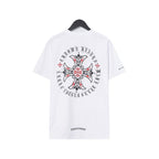 CHH Chrome Heart T Shirts Croix Cross Leather Printed Short Sleeve T-Shirt
