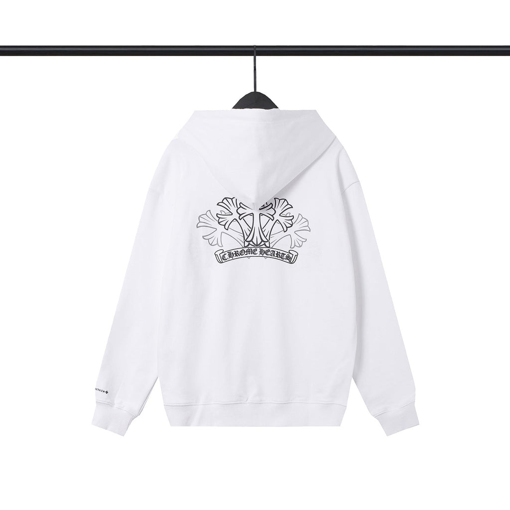 Chrome Heart Hoodie Overlap Phantom Cross Zip Hooded Jacket