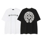 CHH Chrome Heart T Shirts Horseshoe Cross Old Retro Fashion Men's and Women's Short Sleeve T-Shirt