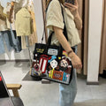Chrome Heart Leather Bag Embroidery Embroidery Bag Crossbody Tote Bag
