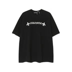 CHH Chrome Heart T Shirts Horseshoe Cross Old Retro Fashion Men's and Women's Short Sleeve T-Shirt